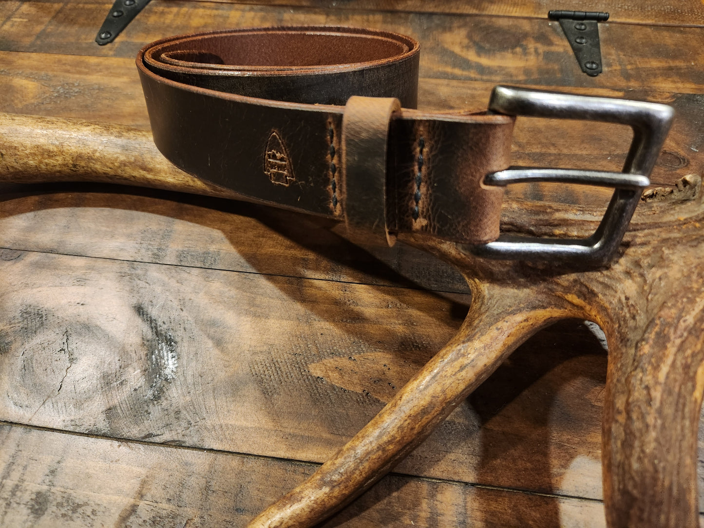 Handmade Water Buffalo Hide Belt. Size Small: Pants size 28-32