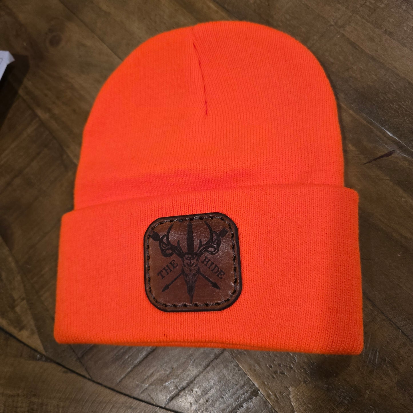 Custom Leather Patch Beanie