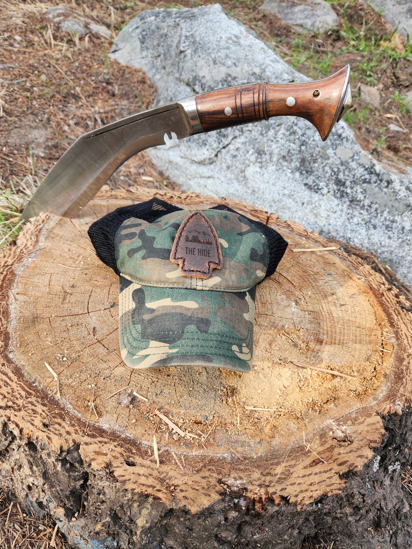 The Hide Arrowhead Logo Distressed Woodland Hat