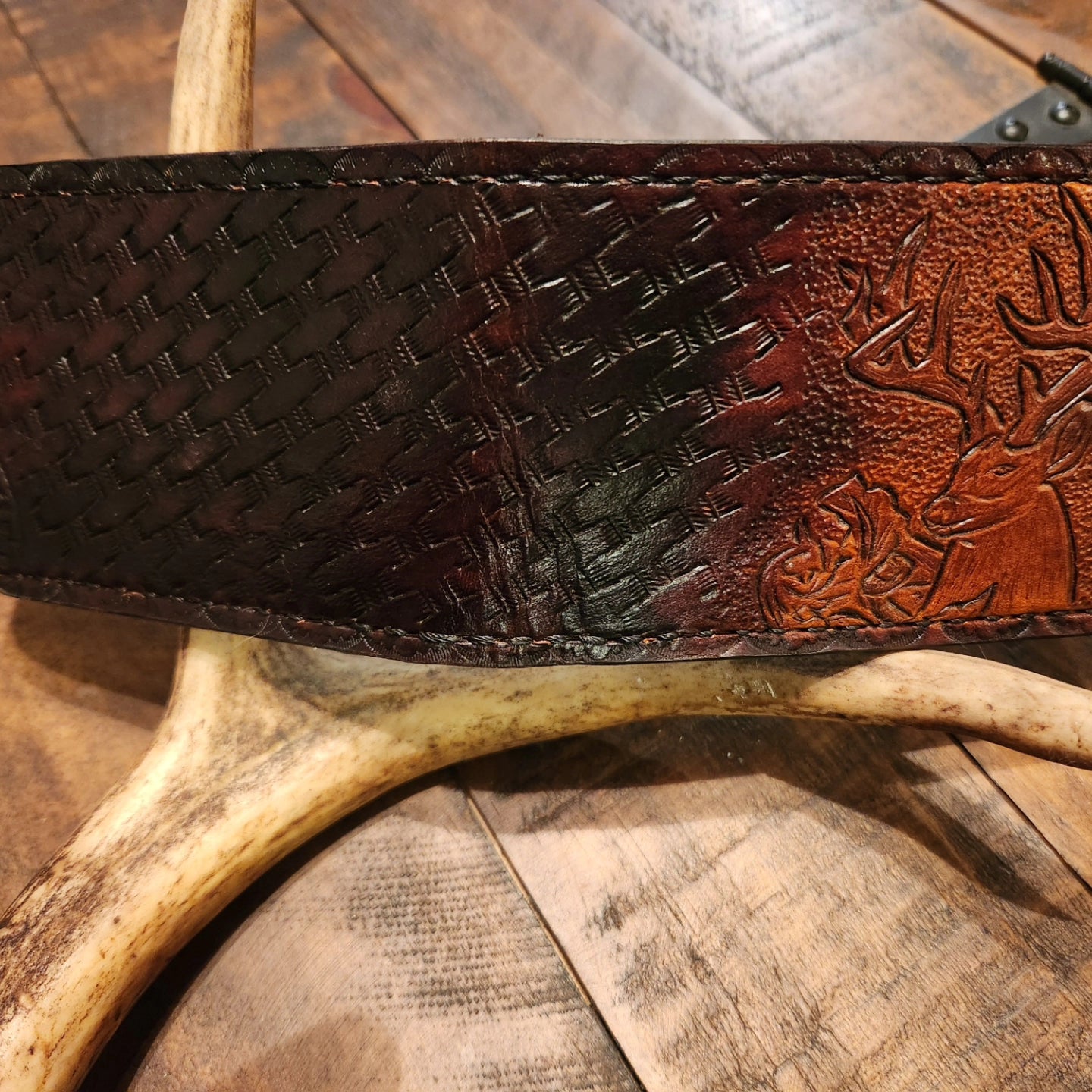 Hand-tooled Whitetail Deer Wallet